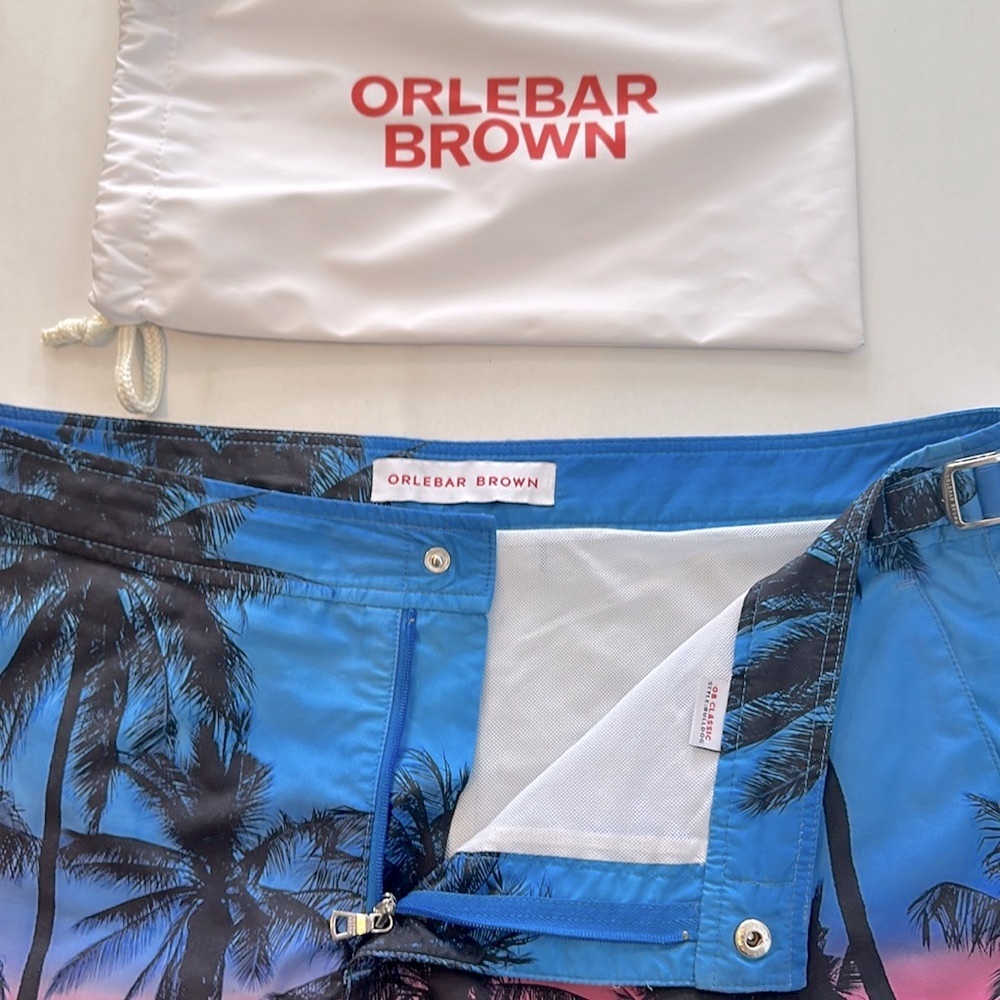 ORLIBAR BROWN SWIM TRUNKS 34
